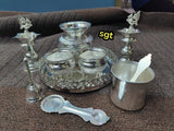 Mayavathy ,  full set impressive German silver washable tray with German silver washable Pooja thali-SN001
