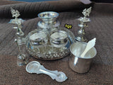 Mayavathy ,  full set impressive German silver washable tray with German silver washable Pooja thali-SN001