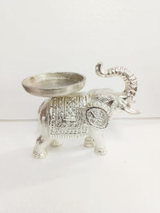 Set of 50 Pcs German Silver Elephant figure T light candle holder for decorating your home this Diwali-FARH001TL