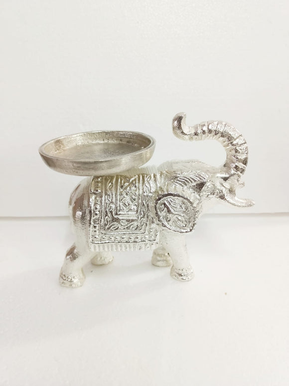 Set of 50 Pcs German Silver Elephant figure T light candle holder for decorating your home this Diwali-FARH001TL