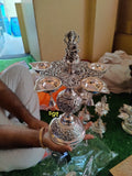 Ganesha jayam , Pair of 2 Antique Finish German silver washable limited edition exclusive collection  Ganesha Pancha Diya-SILVAN001PDG
