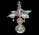 Lakshmi jayam , Pair of 2 Antique Finish German silver washable limited edition exclusive collection  Lakshmi Pancha Diya-SILVAN001PDL