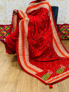 Madhuri Beautiful Phulkari Duppatta in Chinon Fabric-MAD001J