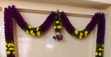 Purple and Yellow  shade Beautiful flower thomala /Door decoration-SILVAN001TC