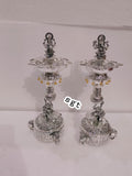 Lakshmi Ganesh , Pair of 2 antique finish German Silver Lamps-SILVA001LG