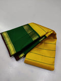 Vijayata , Kanchipuram Pure  Silk Handloom saree with 2gram Pure Zari  Veldhari Pattern -PRIYA001YG