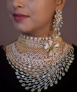 Aleena ,Elegant Heavy American Diamond Necklace set for women -SANDY001HNSA