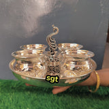 Padmakshi , Full set impressive German Silver Thali for Puja-SILVA001PTS