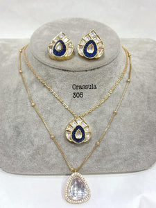 AMEYA, Kundan and   stone studded  elegant Necklace set for women -SANY001A
