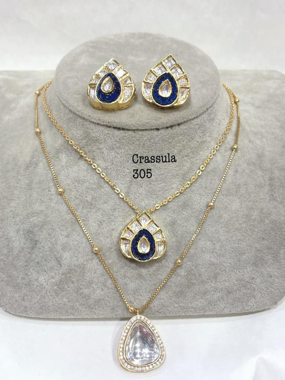 AMEYA, Kundan and   stone studded  elegant Necklace set for women -SANY001A