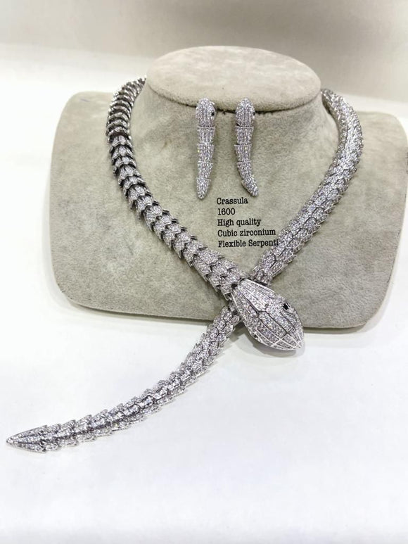 Leander Platinum , finish Double Single  Flexible Serpenti Necklace for women -SANDY001PL
