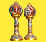Radhemohan , elegant Hand Painted Marble Lamps-POSH001ML