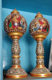 Radhemohan , elegant Hand Painted Marble Lamps-POSH001ML