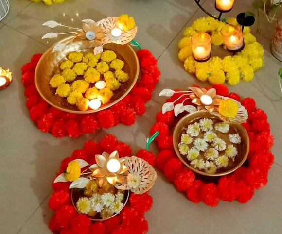 Tamarai, Set of 3 pond urli set for Diwali Decoration-RAJA001DD
