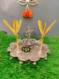 Vignaharta, German Silver Ganesh Puja Thali -SILVA001GP