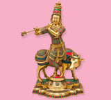 Devakinandan , elegant Brass statue of Lord Krishna -DN001K