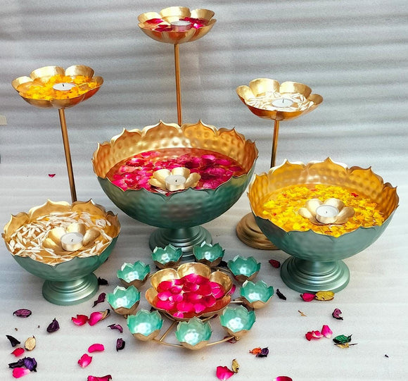 Set of 10 Pcs , Green Urli Combo for Diwali Decoartion-GRIG001UCG
