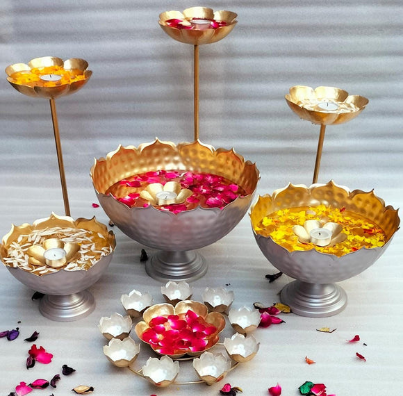Set of 10 Pcs , Silver Urli Combo for Diwali Decoartion-GRIG001UCS