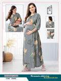 Grey Lifestyle  Luxury Premium Quality Maternity Nighty for Women -LYF001MNG