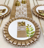 Daisy Ruffle table mats With Cutlery Pockets and Table Runner -BB001TMC