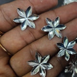 Set of 108 special German Silver Parijata Flowers for Puja without stone-SILL001PF