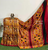 Golden Yellow Shade Pashmina Saree with Patola Print Designs-KRISH001YPS
