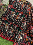 Black Shade Pashmina Saree with Patola Print Designs-KRISH001BPS