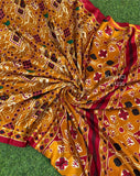 Golden Yellow Shade Pashmina Saree with Patola Print Designs-KRISH001YPS