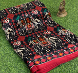 Black Shade Pashmina Saree with Patola Print Designs-KRISH001BPS