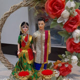 Exclusive Dulha Dulhan Design Ring Platter for Engagement / Sagai Platter-MK001EP