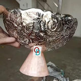 Elegant Silver finish Fruit Bowl with Resin Stand-MK001FB