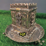 Full set impressive antique German silver washable tusli pot astalakshmi Design with Elephant Design Plate-SILL001TP