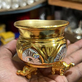 Pair of 2 , German silver Gold finish washable elephant leg bowls-SILL001ELB