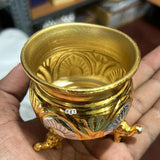 Pair of 2 , German silver Gold finish washable elephant leg bowls-SILL001ELB