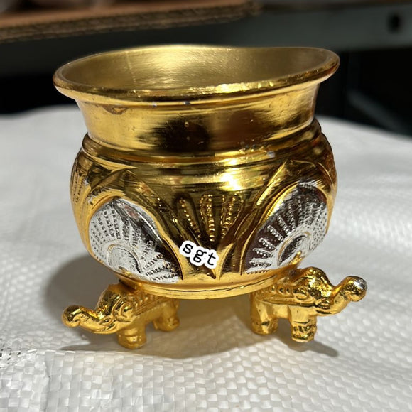 Pair of 2 , German silver Gold finish washable elephant leg bowls-SILL001ELB