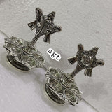 Pair of 2 Antique Silver finish Shanku Chakra Deepam -SILL001SCD