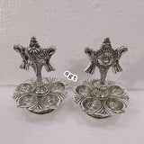 Pair of 2 Antique Silver finish Shanku Chakra Deepam -SILL001SCD