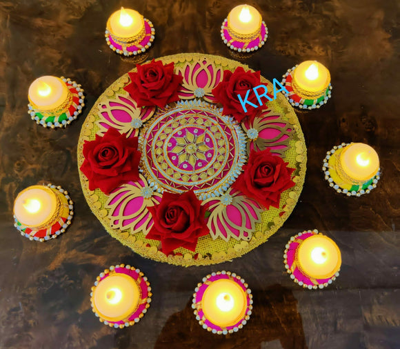 Rose Jute Rangoli Combo for Diwali -MK001RJR