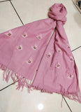 Pink Premium Branded Butterfly Palla Concept Cashmere Wool Stole-GARI001PSP