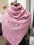 Pink Premium Branded Butterfly Palla Concept Cashmere Wool Stole-GARI001PSP