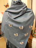 Grey Premium Branded Butterfly Palla Concept Cashmere Wool Stole-GARI001PSG