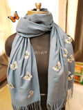 Grey Premium Branded Butterfly Palla Concept Cashmere Wool Stole-GARI001PSG