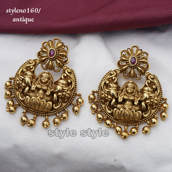 Pallavi ,elegant matte gold finish earrings for women -LR001EA