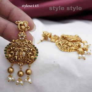 Ankita ,elegant matte gold finish earrings for women -LR001EB