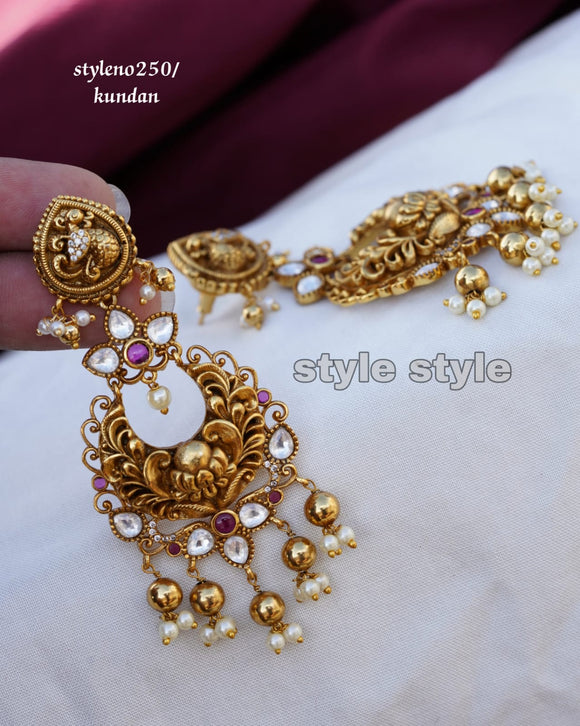 Matte Gold Finish Elegant Earrings for Woman