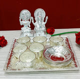 German silver European Luxury  6 Tea Cup and 6 Saucer with Tray set-GRIH001STS