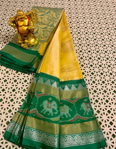 Pure Handloom Chanderi Silver Tissue Saree All over Weaving Buttas  in New Beautiful Combination-SRH001F