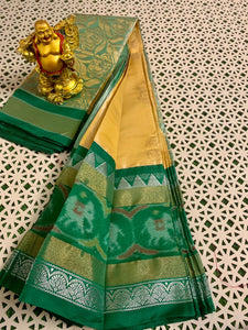 Pure Handloom Chanderi Silver Tissue Saree All over Weaving Buttas  in New Beautiful Combination-SRH001C