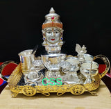Anokhi , Elegant German Silver Amman Puja Combo-CZY001PC