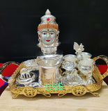 Anokhi , Elegant German Silver Amman Puja Combo-CZY001PC